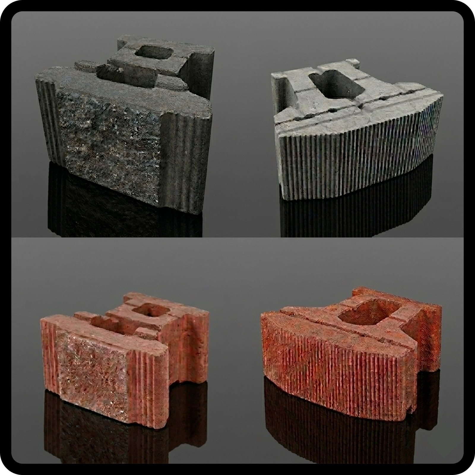 bau Wall 중형 블록 라인업(좌: b60, 우: b45)